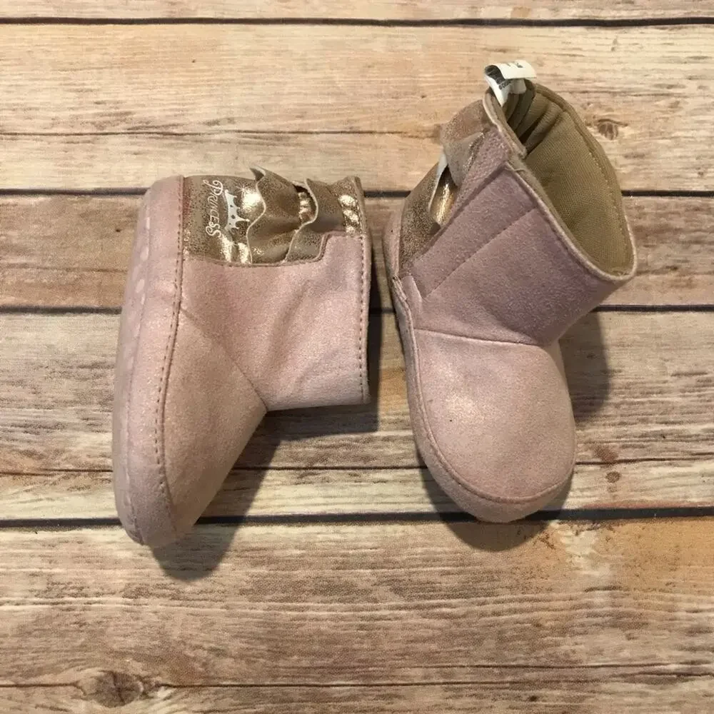 Disney Princess Soft Sole Pink & Gold Booties